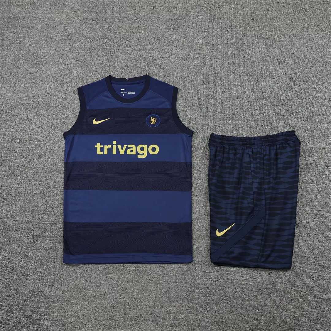 22-23 Chelsea vest training suit kit royal blue 6