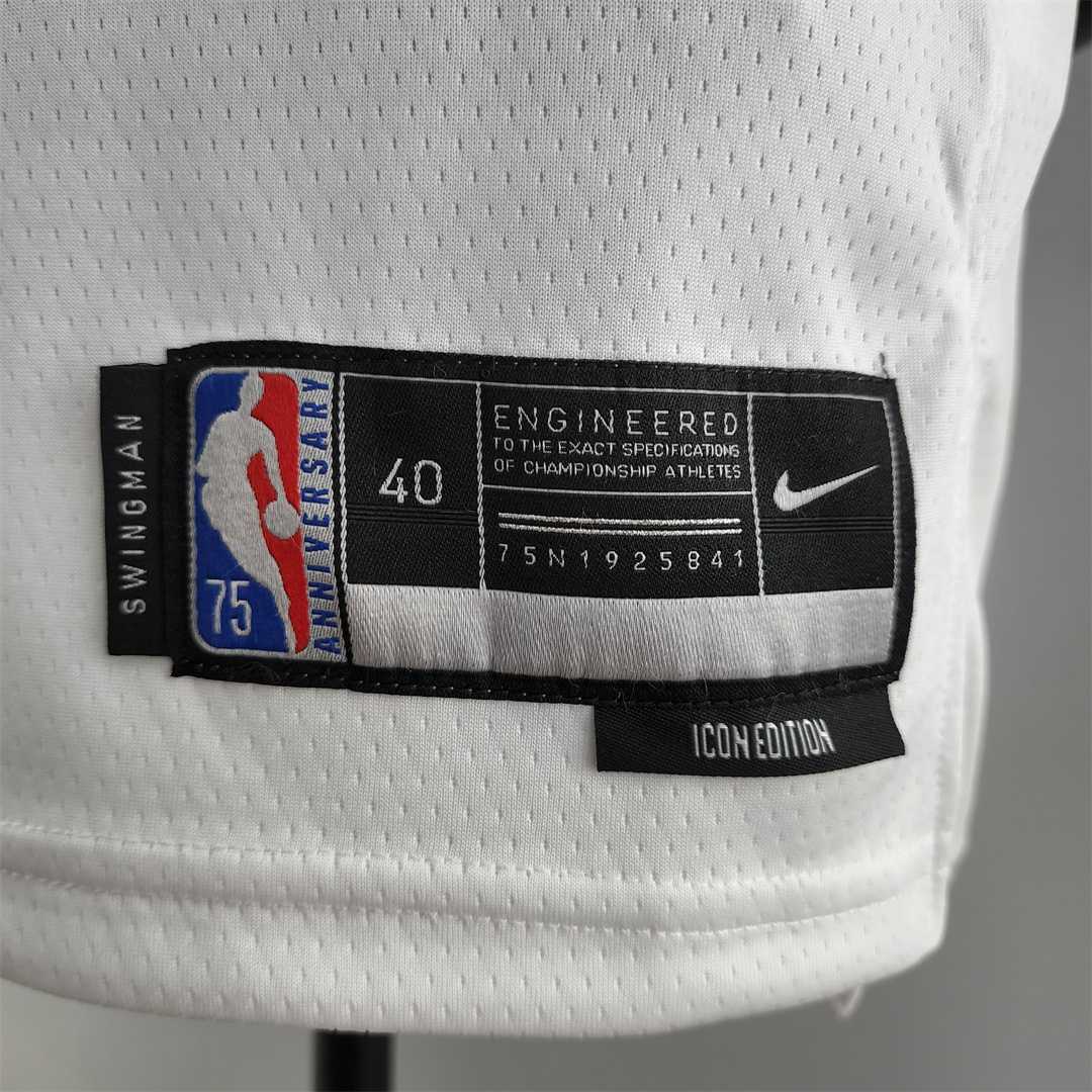 75th Anniversary TOSCANO #95 Los Angeles Lakers White NBA Jersey 8