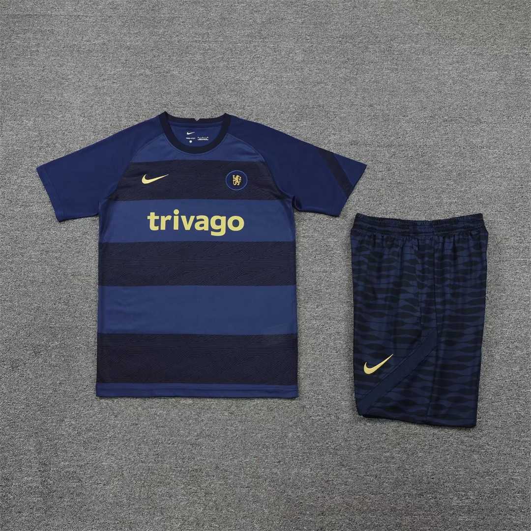 22-23 Chelsea Training Suit Short Sleeve Kit Sapphire Blue 1