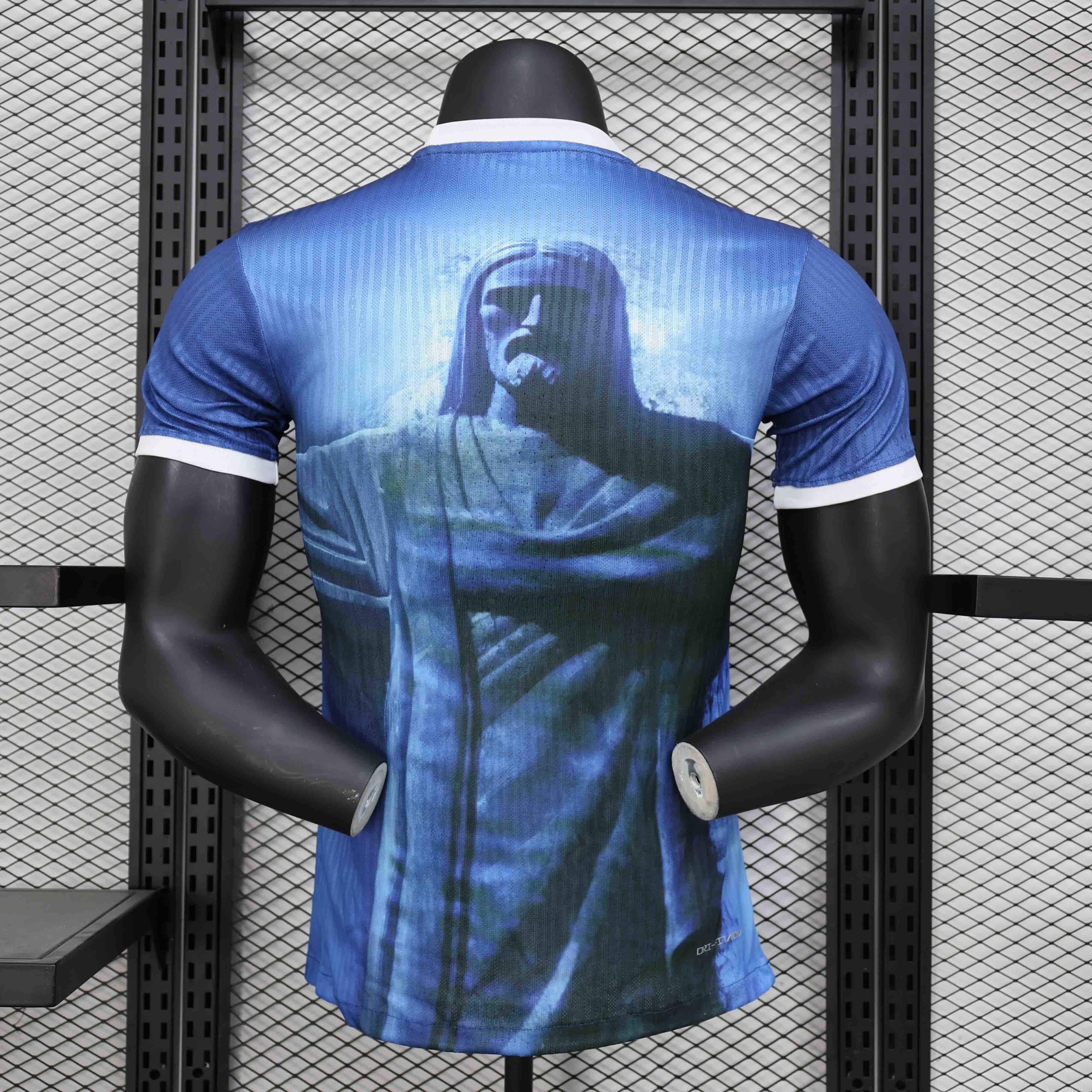 2024 Brazil Jesus Blue Special Edition Player Version Shirt AAAAJersey Supplier Yupoo 3