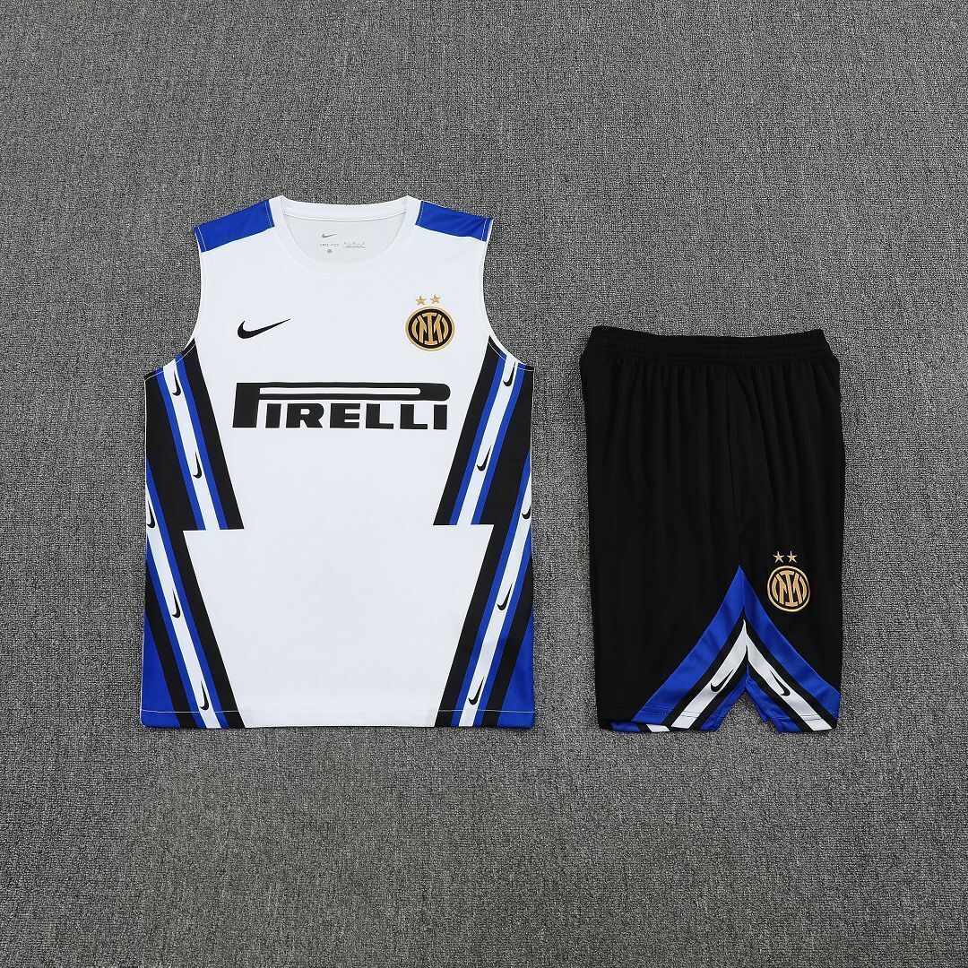 25-26 Inter Milan Retro White Training Kits Football Vest Suits 4