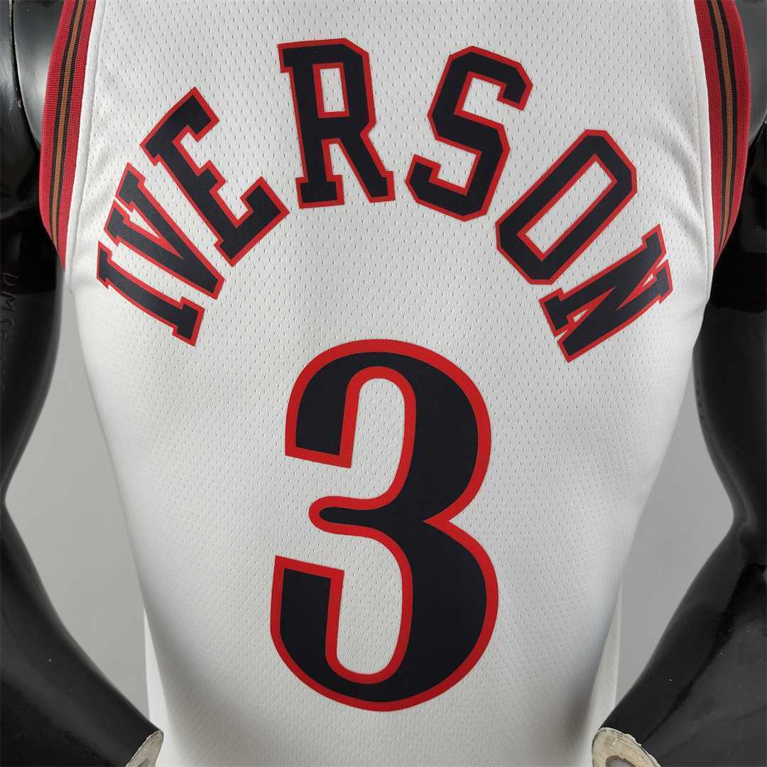 Retro Philadelphia 76ers Iverson #3 big meteor white NBA Jersey 2