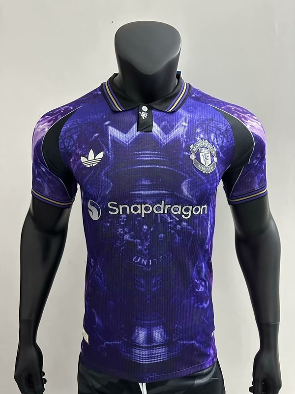 25-26 Manchester United Blue Kit POLO Special Edition Player Version Soccer AAAAJersey Yupoo S- 4