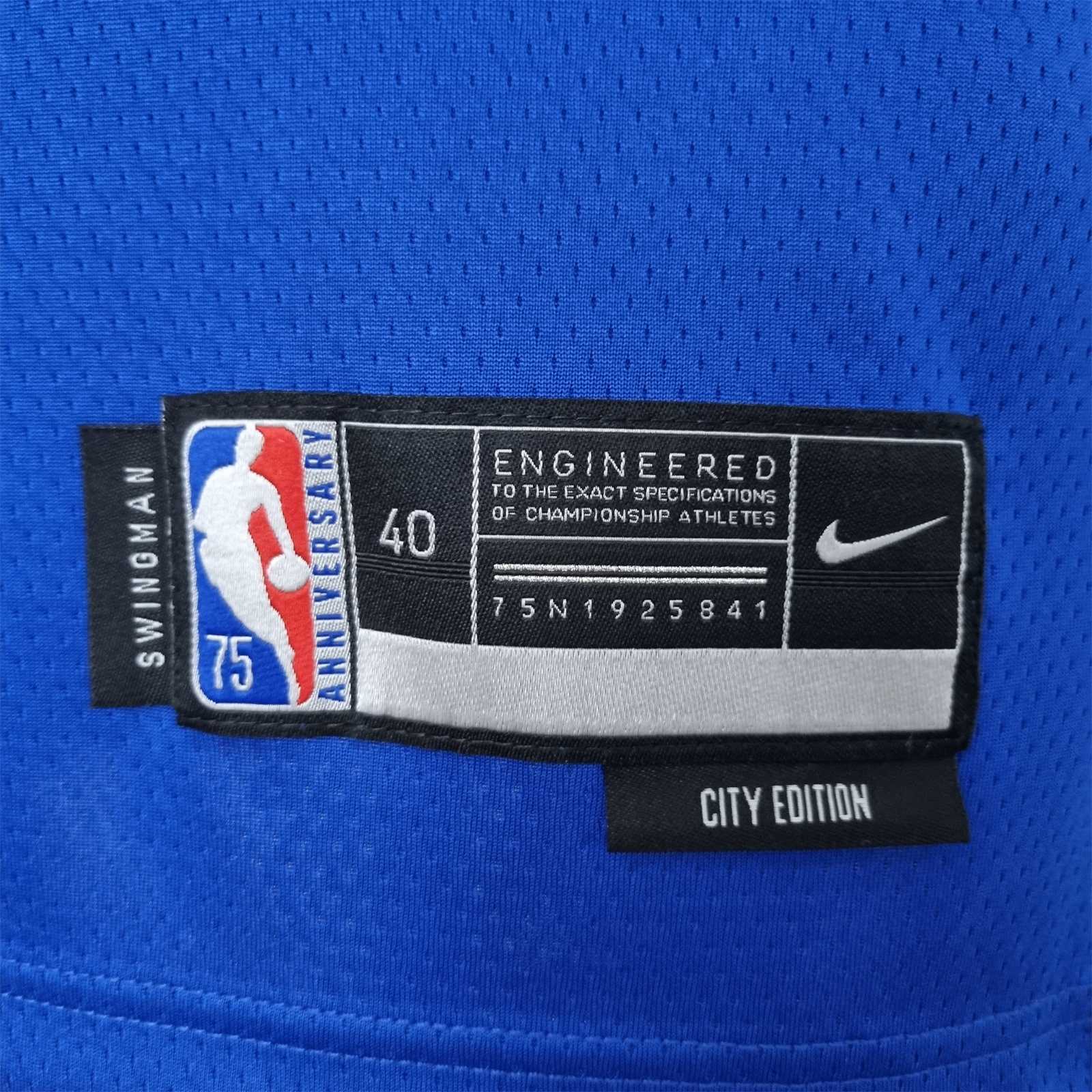 75th Anniversary Barrett #9 New York Knicks Blue NBA Jersey 5