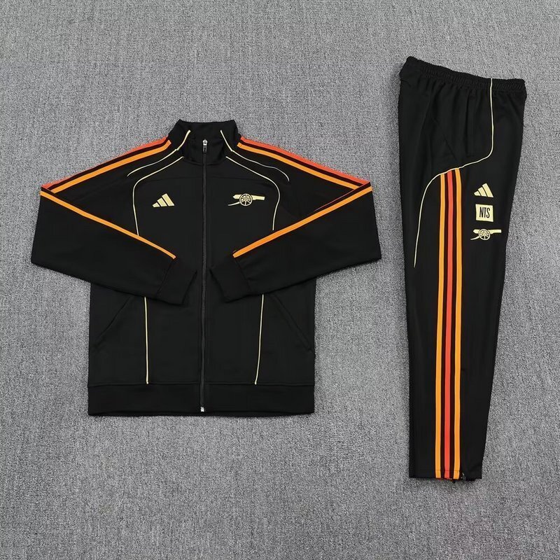 25-26 Arsenal UPB Black Football Tracksuits Long Jacket Suits 1