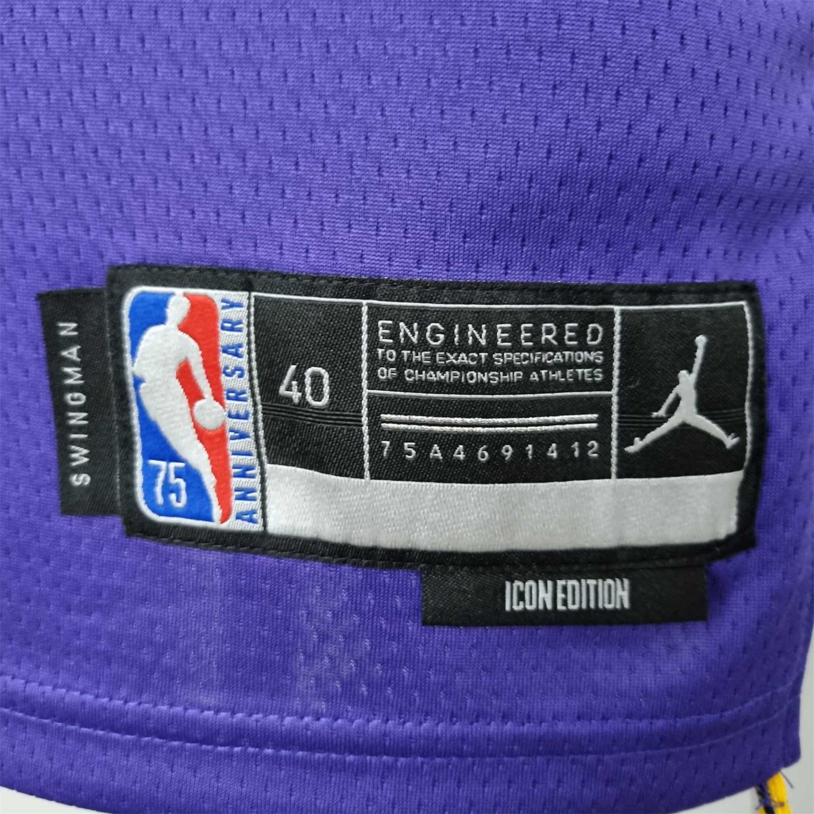 75th Anniversary Westbrook #0 Los Angeles Lakers Jordan Purple NBA Jersey 4