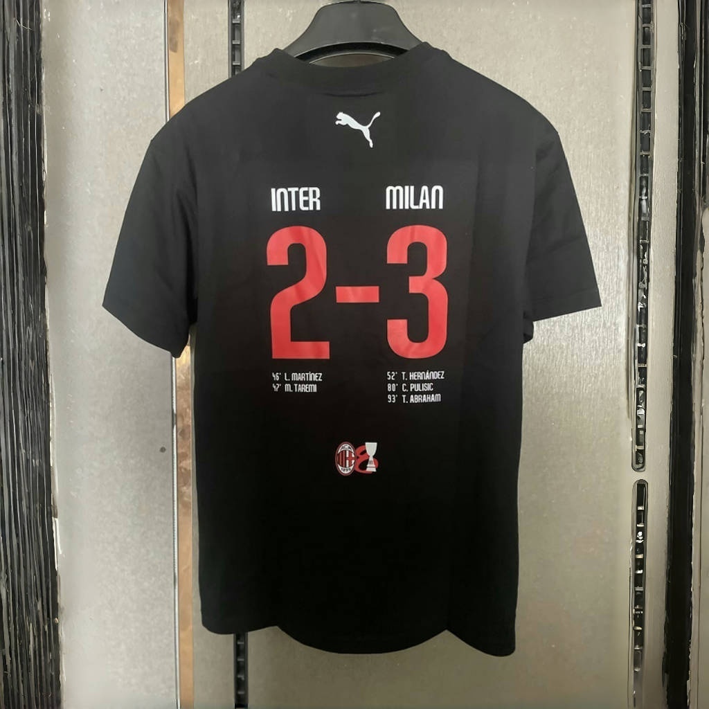 25-26 AC Milan Black Super Cup Champions Cotton T-Shirt AAAAJersey Supplier Yupoo 1