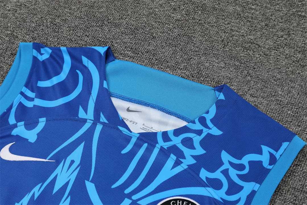 22-23 Chelsea vest training suit kit Blue Camo 4