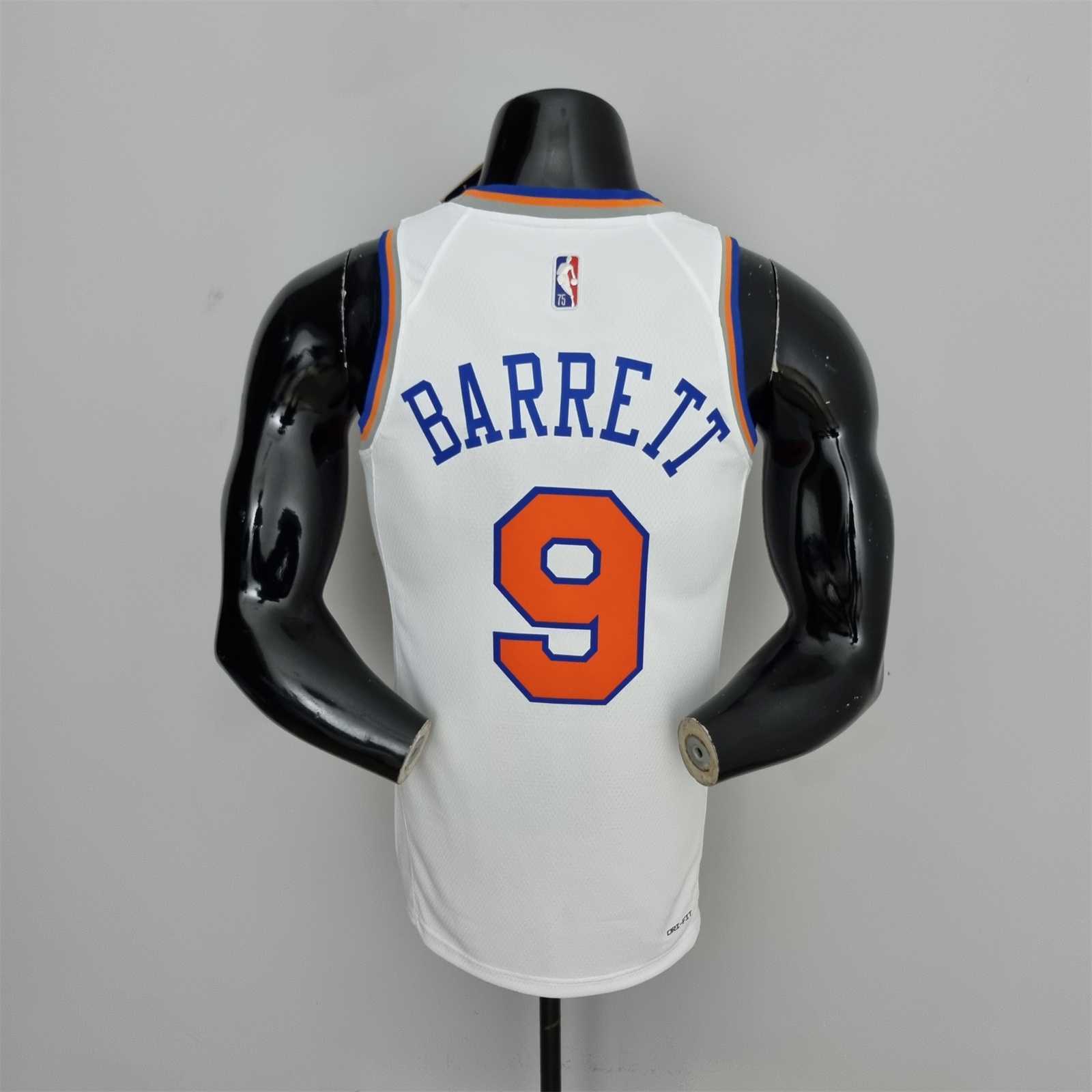 75th Anniversary Barrett #9 New York Knicks White NBA Jersey 8