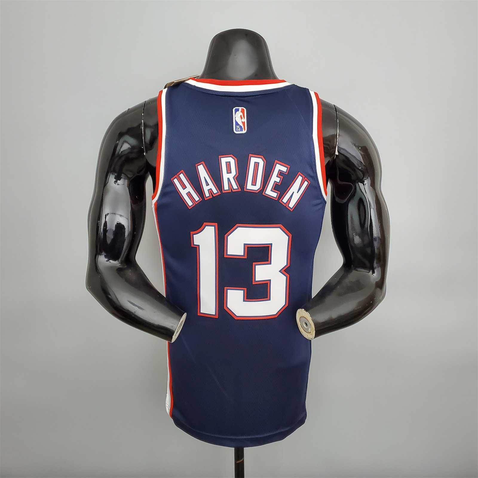 2022 75th Anniversary Harden #13 Nets City Edition Royal Blue 7