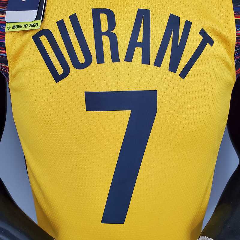 Durant #7 Brooklyn Nets Commemorative Edition Yellow 6