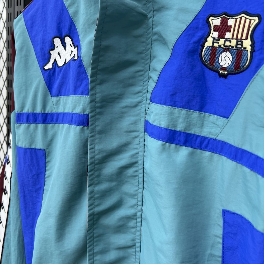 25-26 Barcelona x Kappa OG Style Green Windbreaker Jacket AAAAJersey Supplier Yupoo 1