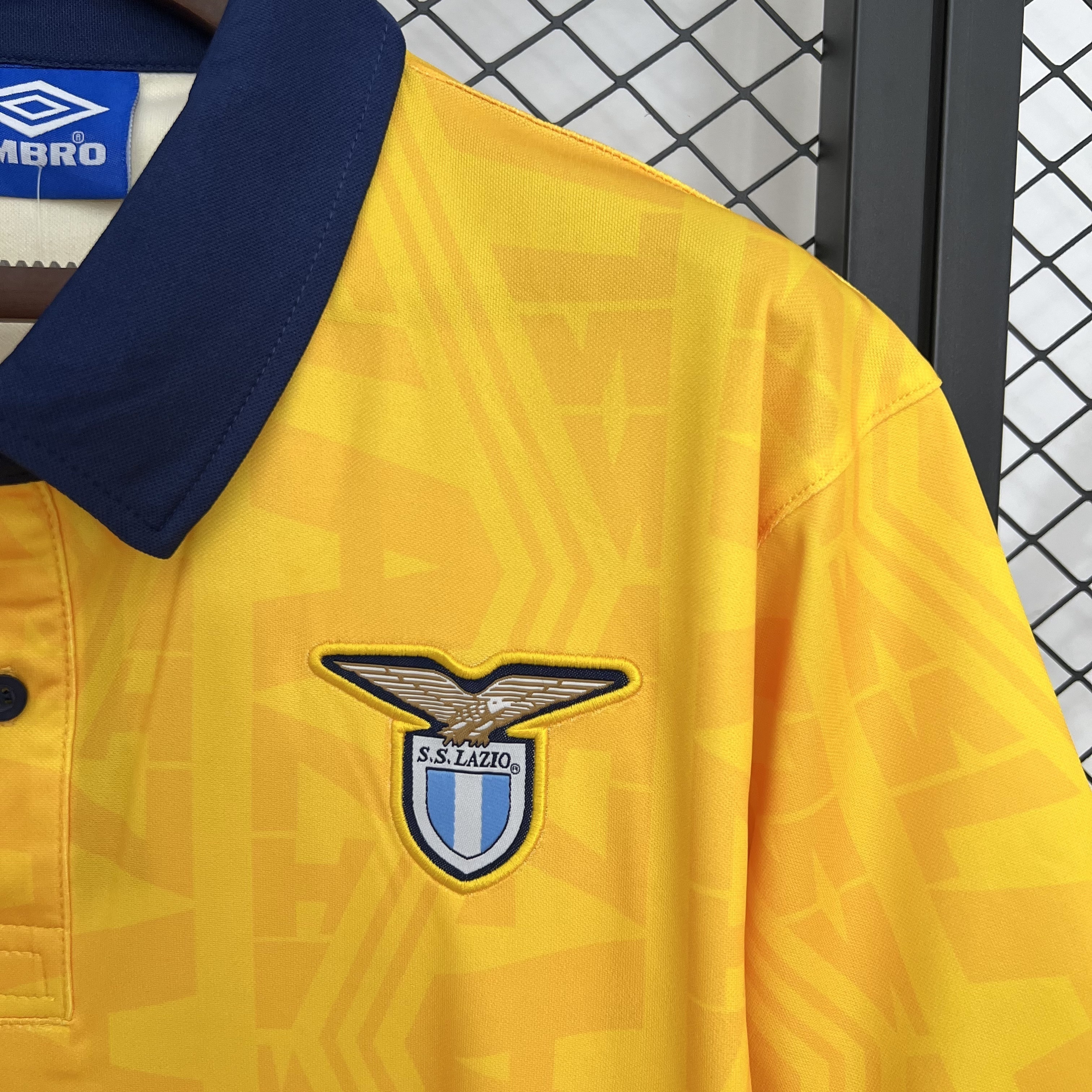 91-92 Lazio Away Yellow Retro Kit Vintage Shirt AAAAJersey Dropship Yupoo 1