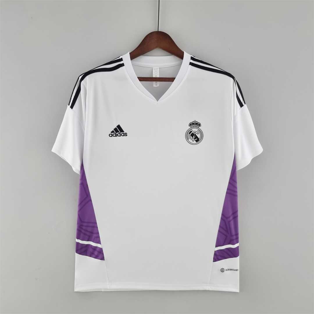 22-23 Real Madrid training suit whitepurple border