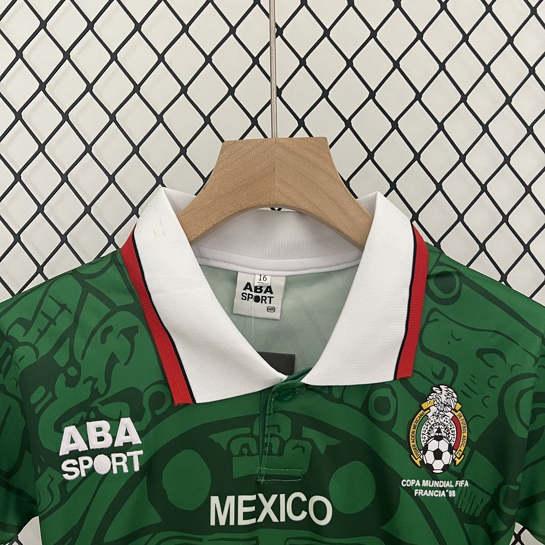 1998 Mexico Home Kids Retro Kits World Cup Shirt Soccer Jerseys Yupoo 9