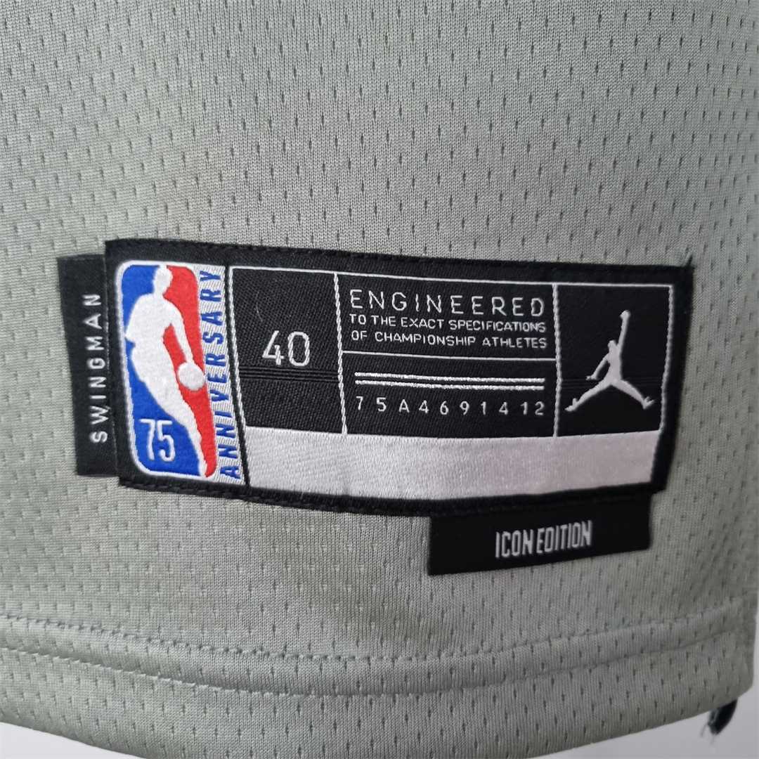 75th Anniversary Irving #11 Brooklyn Nets City Edition Gray NBA Jersey 5
