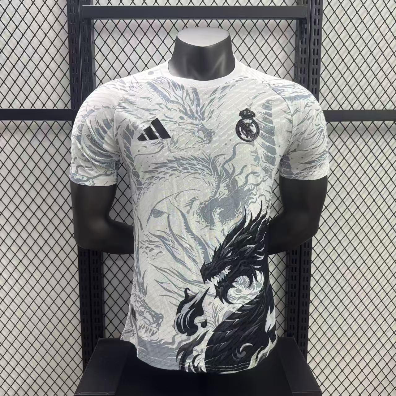 25-26 Real Madrid White Dragon Pattern Kit Special Edition Player Version Soccer AAAAJersey Yup