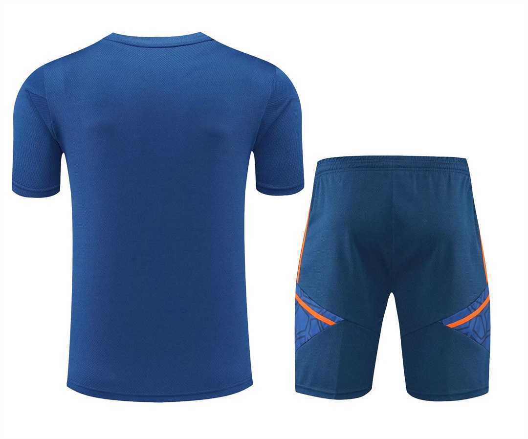 22-23 Manchester United Training Suit Short Sleeve Kit Blue 21
