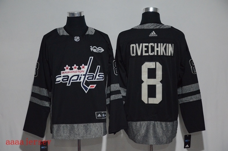 Washington Capitals 100 anniversary ice hockey jersey M-3XL 华盛顿首都队100周年纪念版冰球服 1