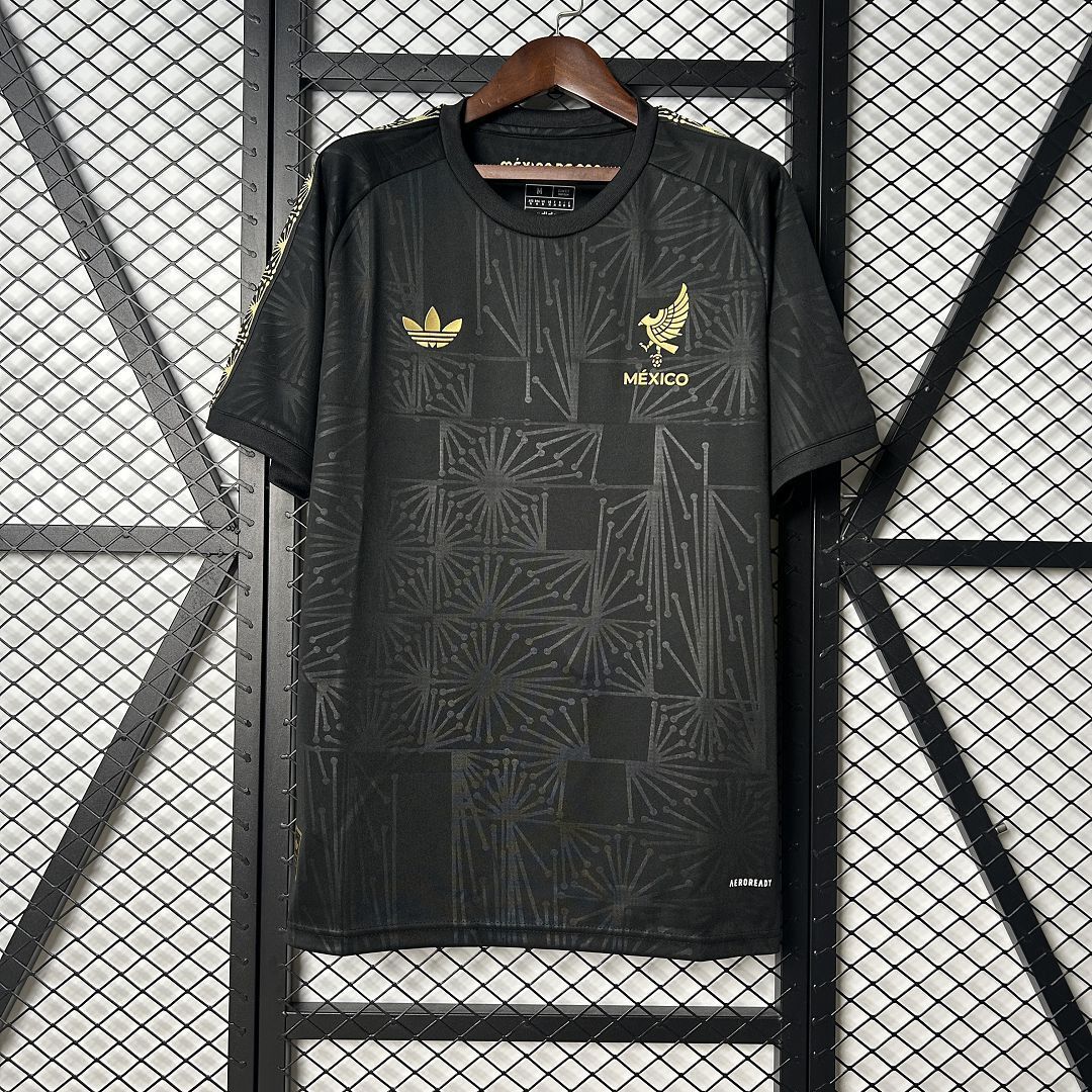 2025 Mexico Gold Jersey Black Special Edition Shirt Soccer Uniform AAAAJersey Wholesale Yupoo-1