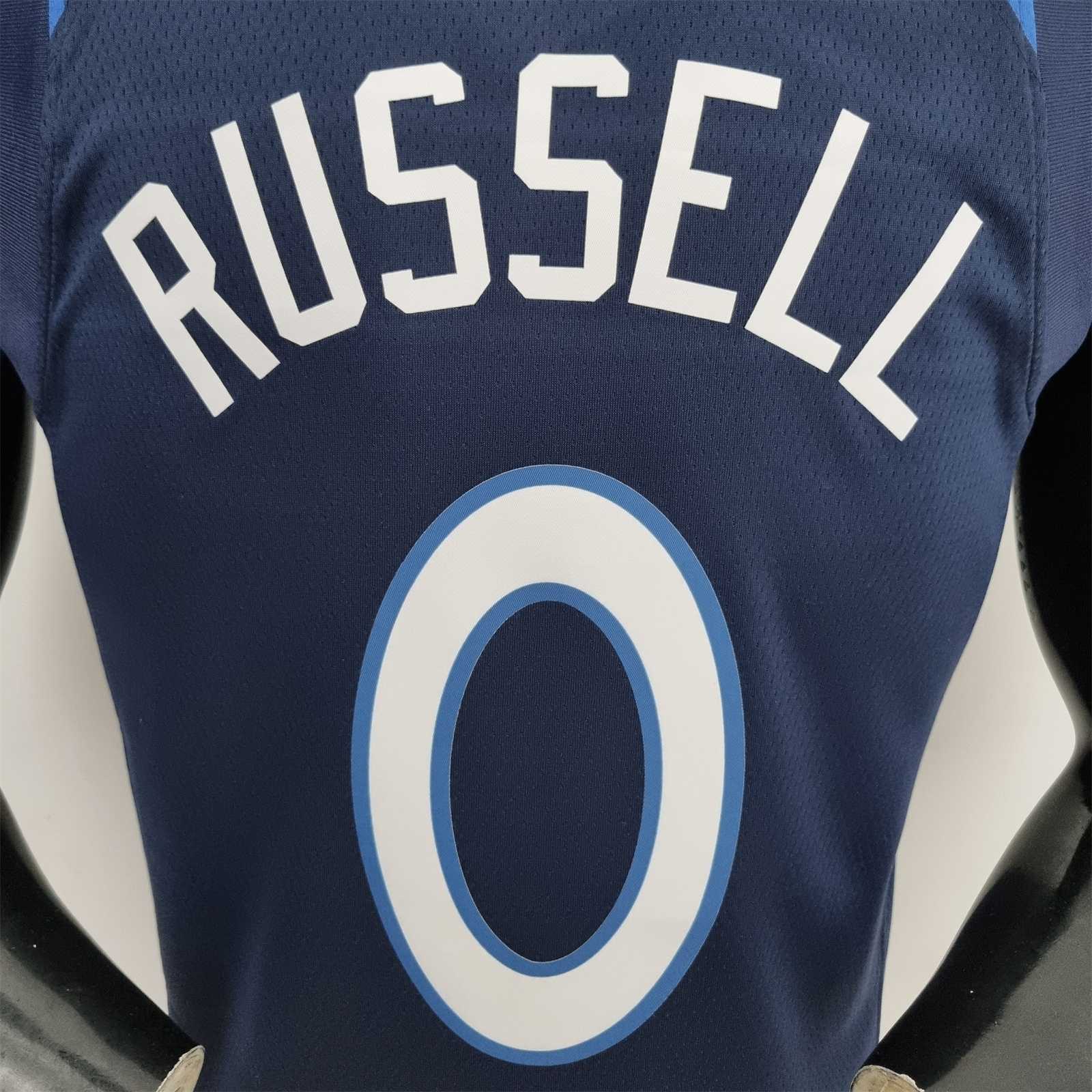 75th Anniversary Minnesota Timberwolves Russell #0 Royal Blue NBA Jersey 5