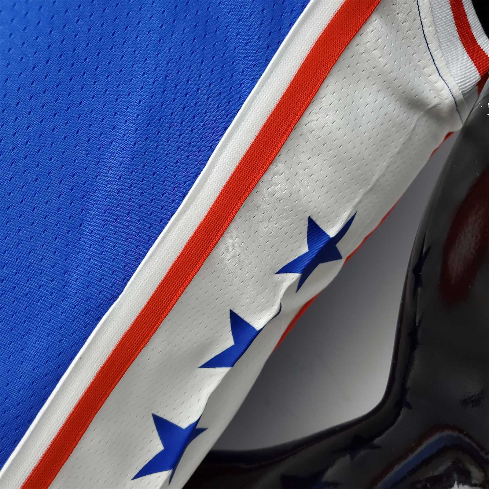 75th Anniversary Philadelphia 76ers MAXEY#0 Blue NBA Jersey 4