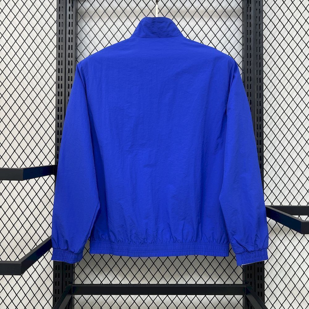 25-26 Barcelona White&Blue Trench Coat Reversible Windbreaker Double-Sides Jacket 2
