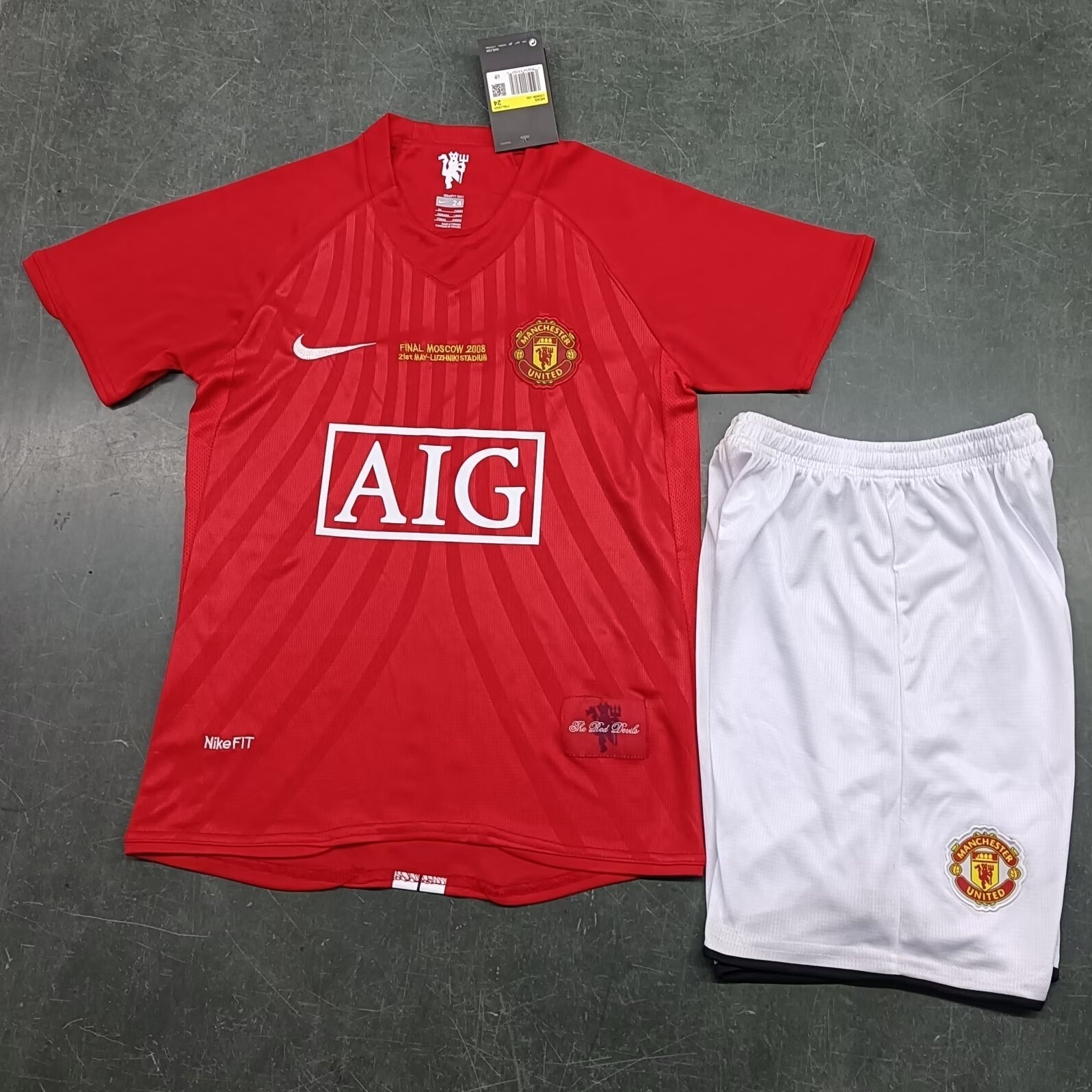 07-08 Manchester United Home Retro UCL final home kid kits