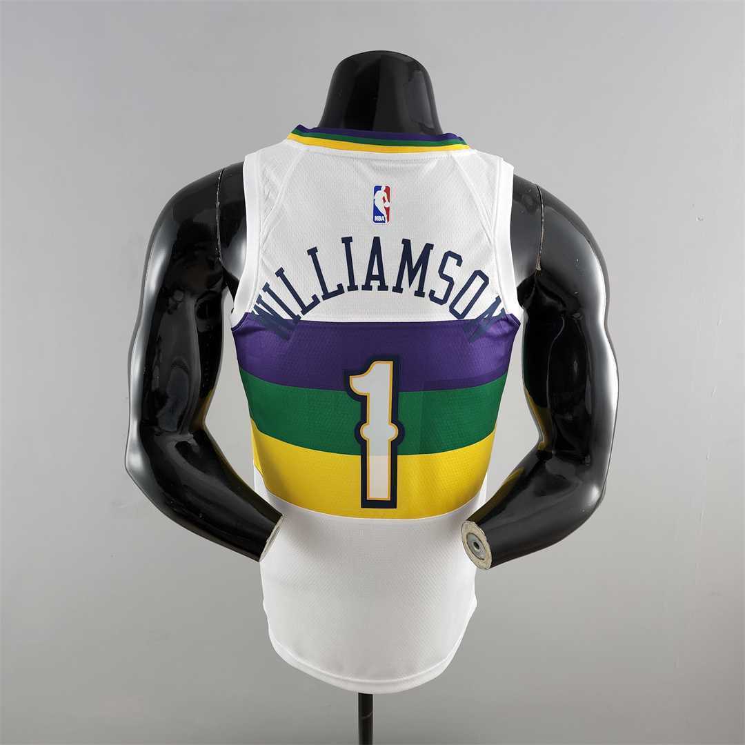 2018 New Orleans Pelicans WLLIAMSIN#1 Urban Edition White NBA Jersey 3