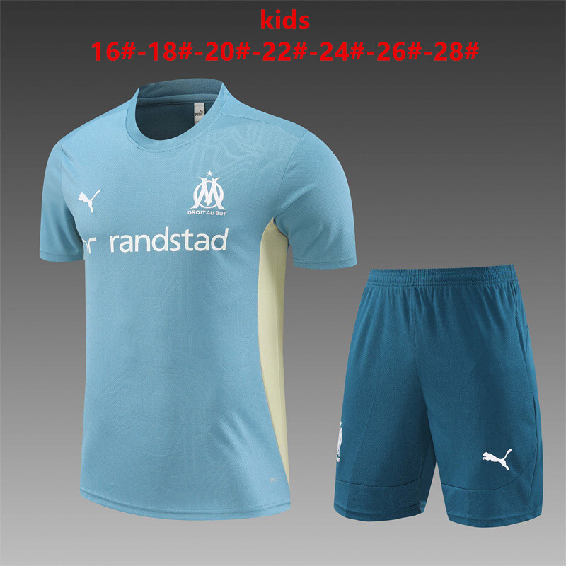 24-25 Marseille Kids Training Soccer Jerseys Football Shirts