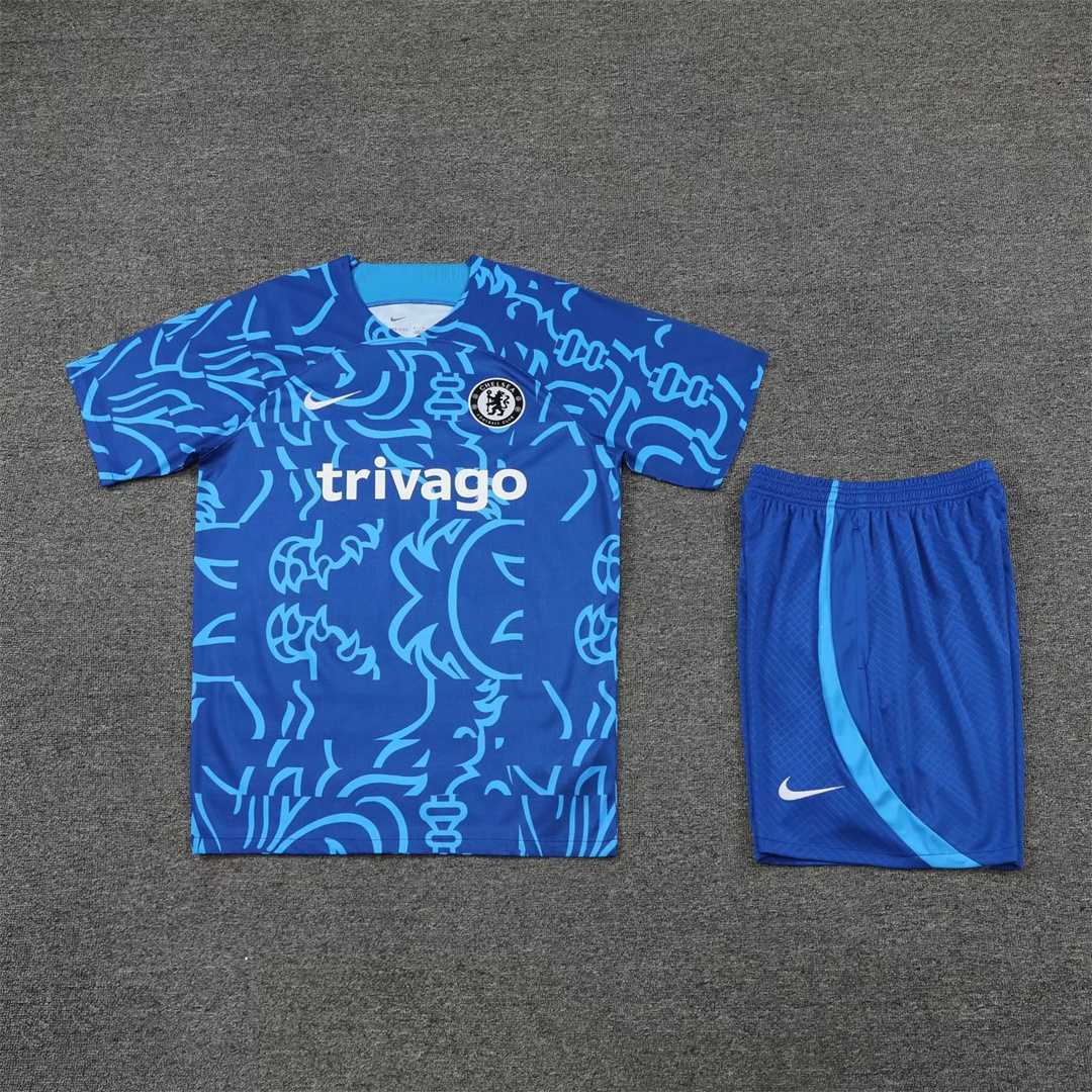 22-23 Chelsea training suit Short Sleeve kit Blue Camo 6