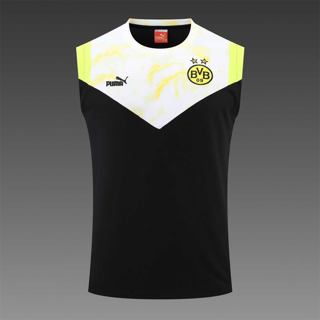 22-23 Dortmund vest training suit kit black and white 4