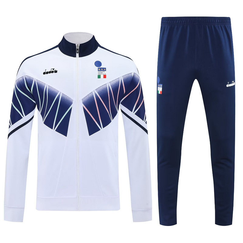 25-26 Italy Chandal Retro Blanco Football Tracksuits Long Jacket Suits