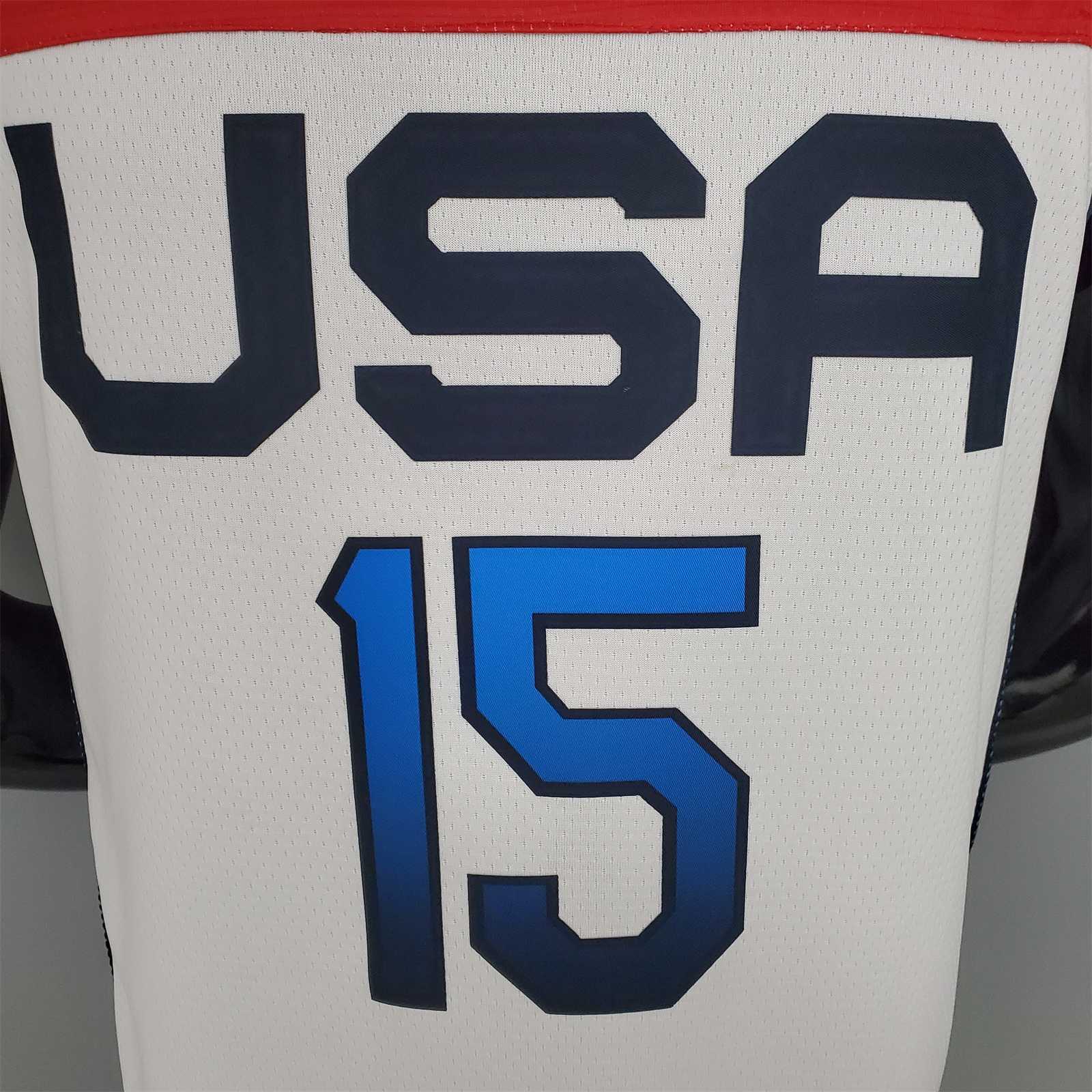 2021 Olympics BOOKER#15 USA Team USA White Red 3