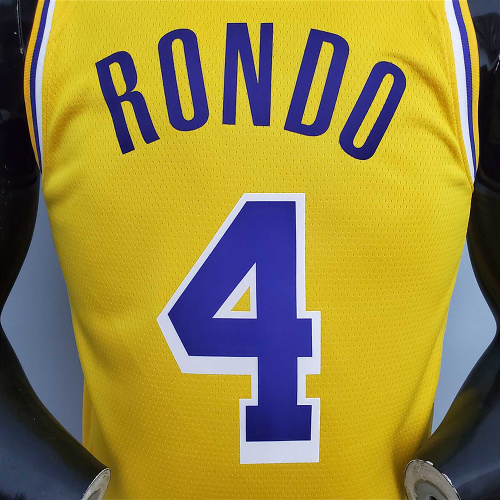 Lakers Rondo#4 Crew Neck Yellow 7