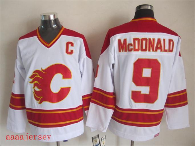 Calgary Flames retro ice hockey jersey M-3XL 卡加利火焰队复古冰球服 4