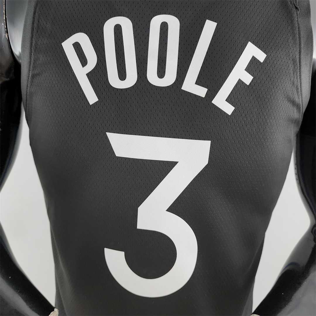 2020 POOLE#3 Warriors City Edition Black &amp; Grey NBA Jersey 2