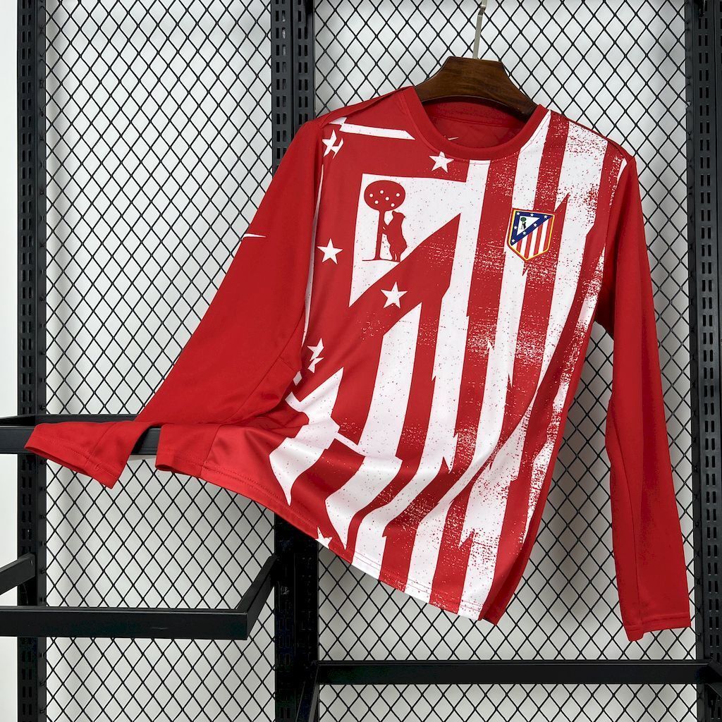 25-26 Atletico Madrid Red Training Long Sleeve Shirt Football Uniform AAAAJersey Wholesale Yupo