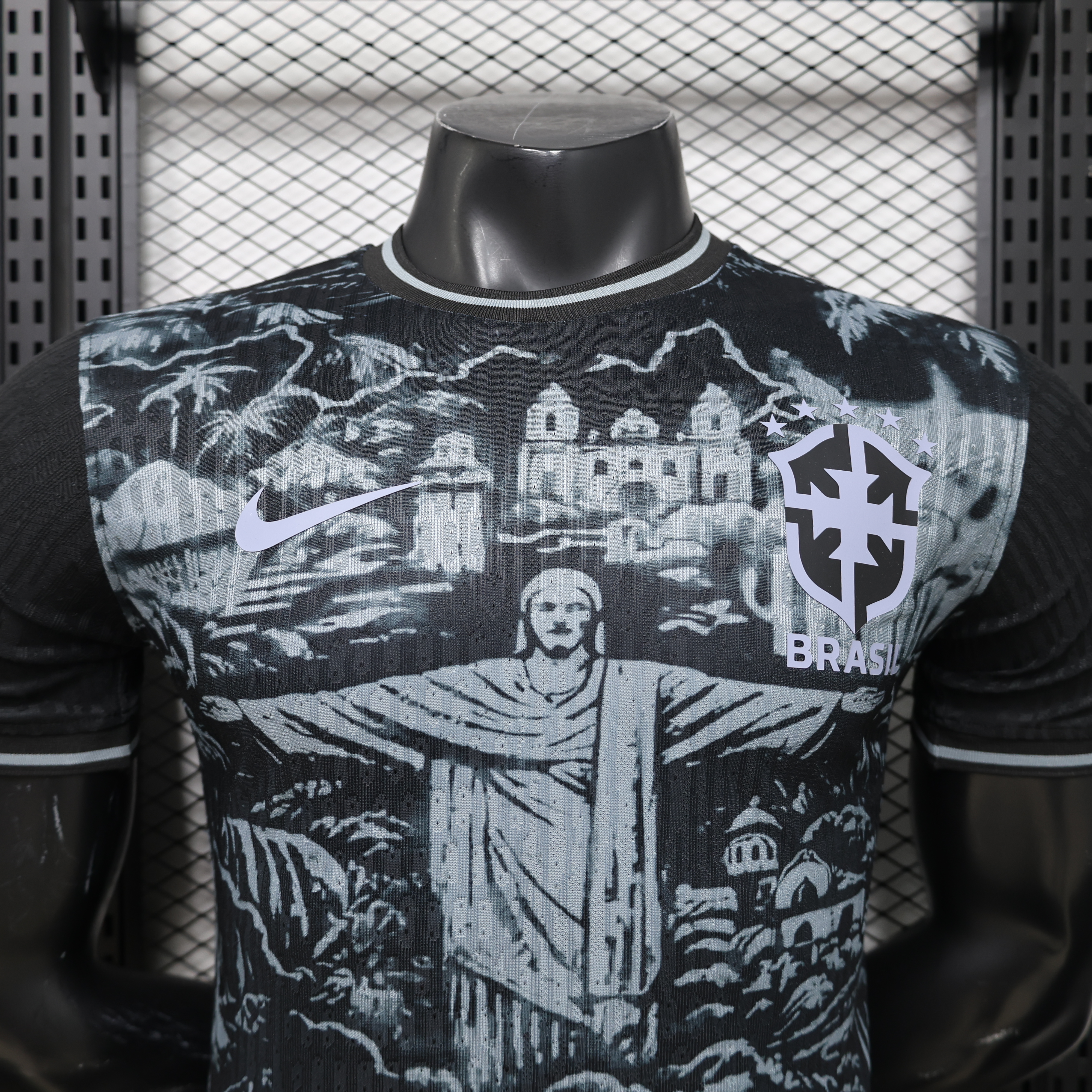 2026 Brazil Cristo Redentor Special Edition Football Player Version Black T-Shirt AAAAJersey Yupoo 7 2