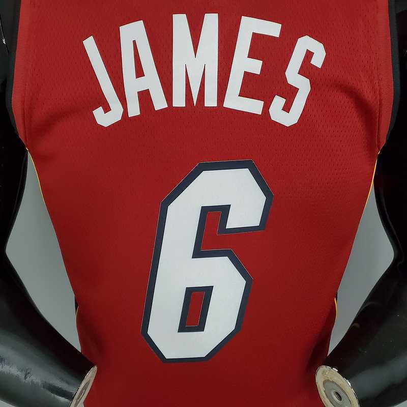 New Miami Heat Jordan JAMES #6 Burgundy 3