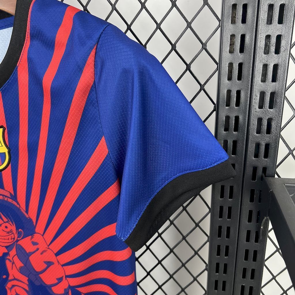 25-26 Barcelona x One Piece Luffy Special Edition Kid Kits Youth Apparels AAAAJersey Wholesale 3