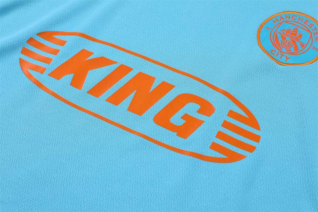 22-23 Manchester City Training Wear Short Sleeve Kit Blue 7