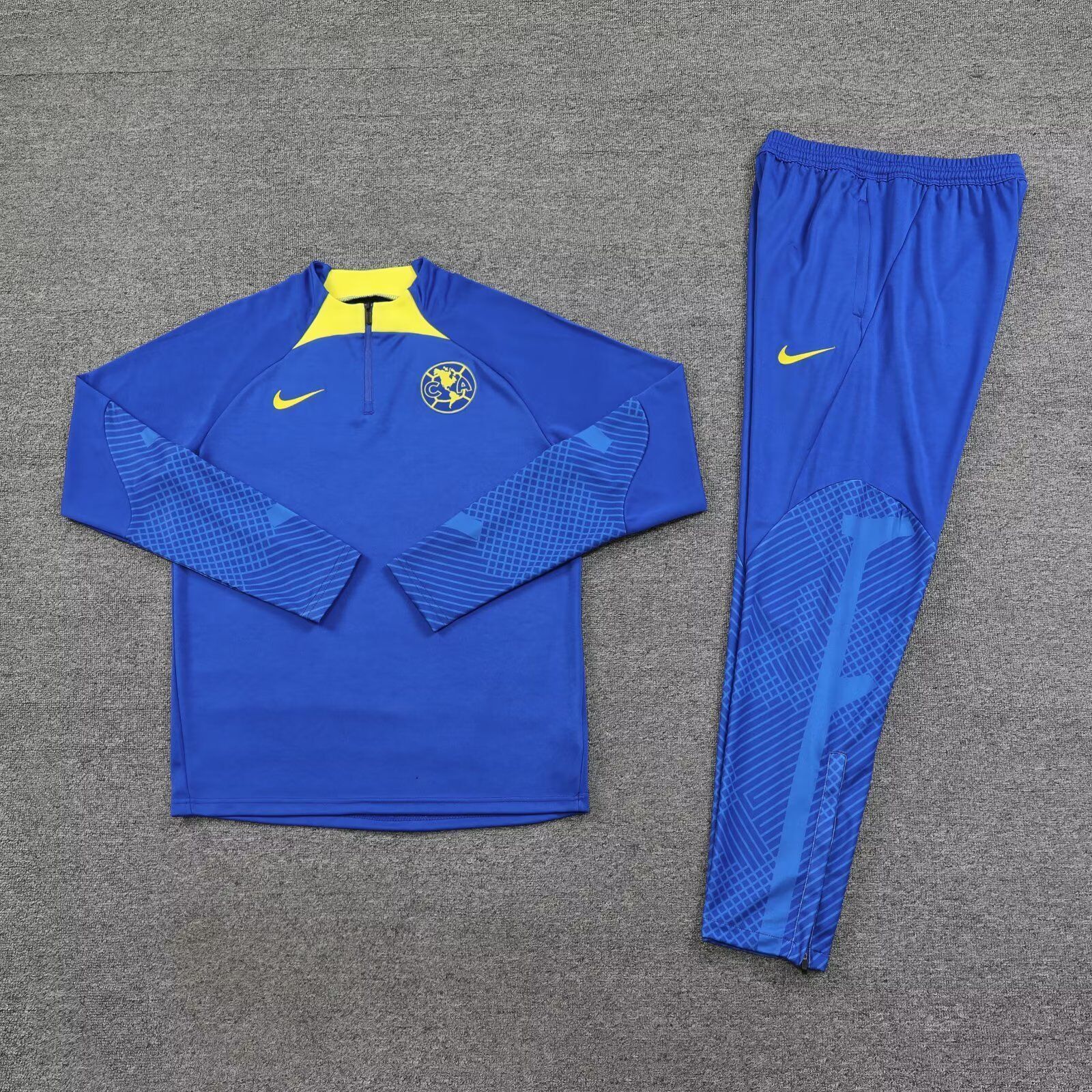23-24 Club America Long Sleeve Blue Training Suits Soccer Jerseys Yupoo 1