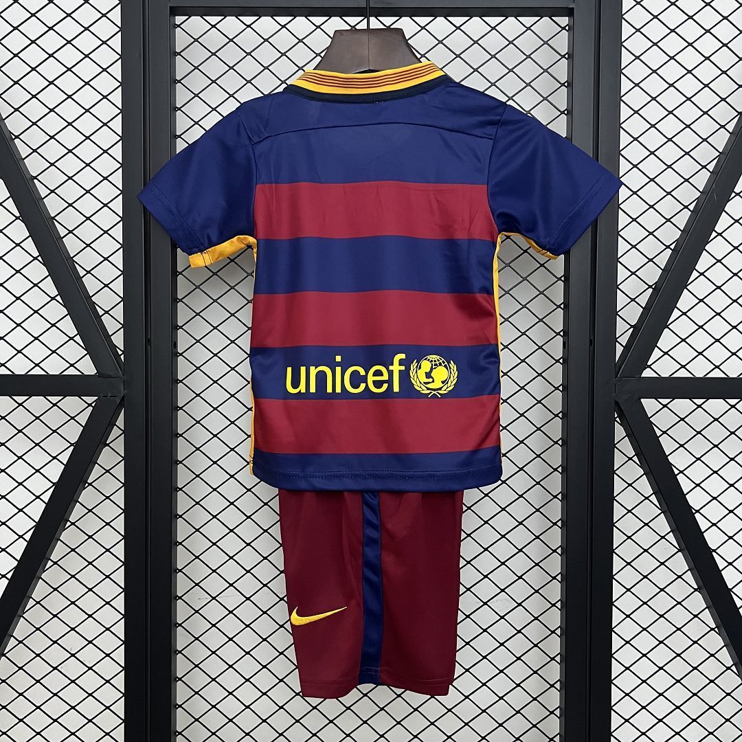 15-16 Barcelona Home Retro Kid Kits Youth Apparels Sport AAAAJersey Yupoo 7