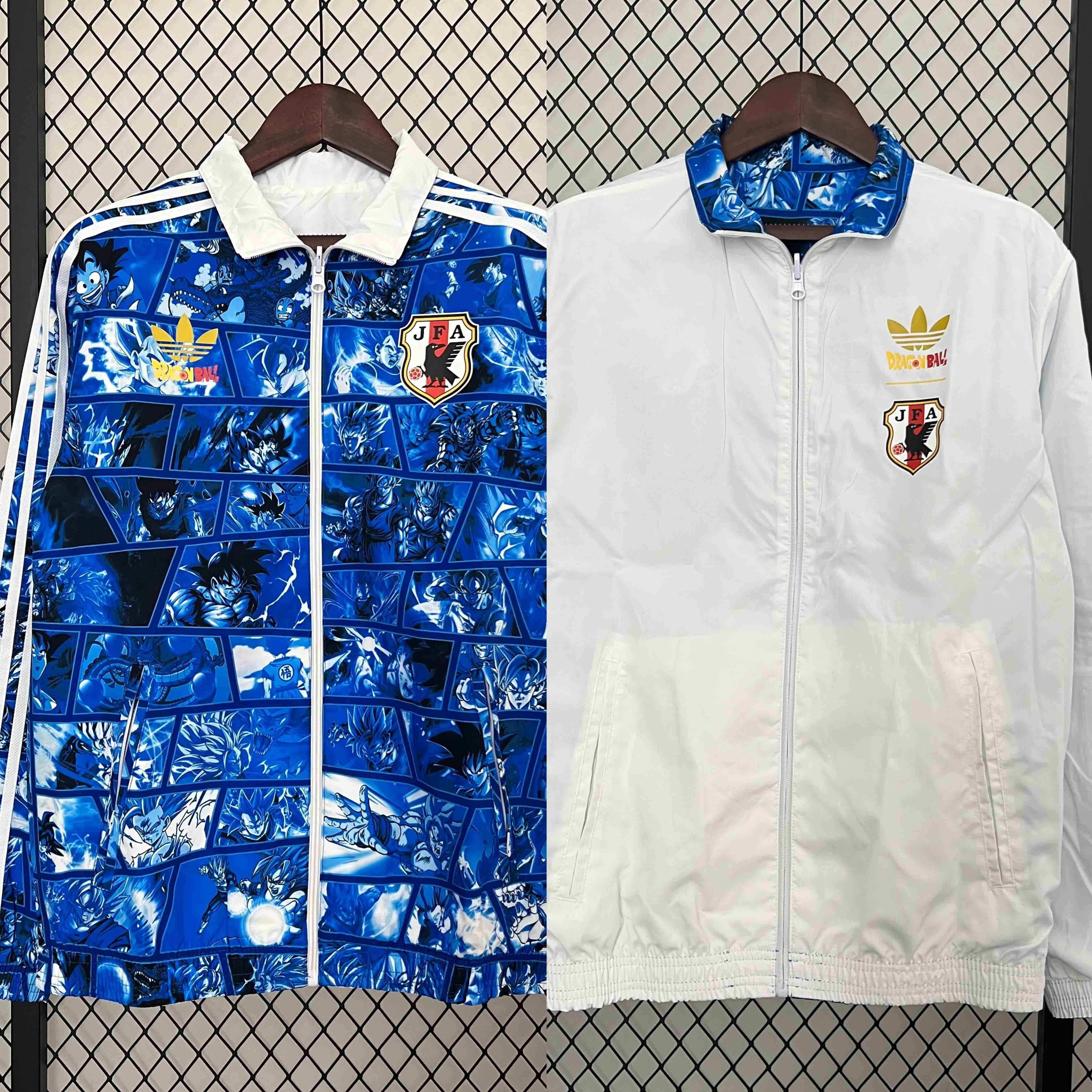 2024 Japan Blue&White Trench Coat Reversible Windbreaker Jacket Soccer AAAAJersey Yupoo