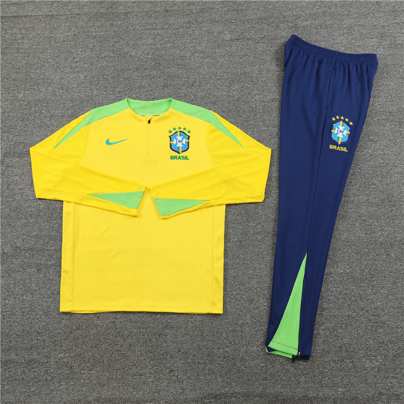 2024 Brazil Player Long Sleeve Training Suit Football Shirts 3
