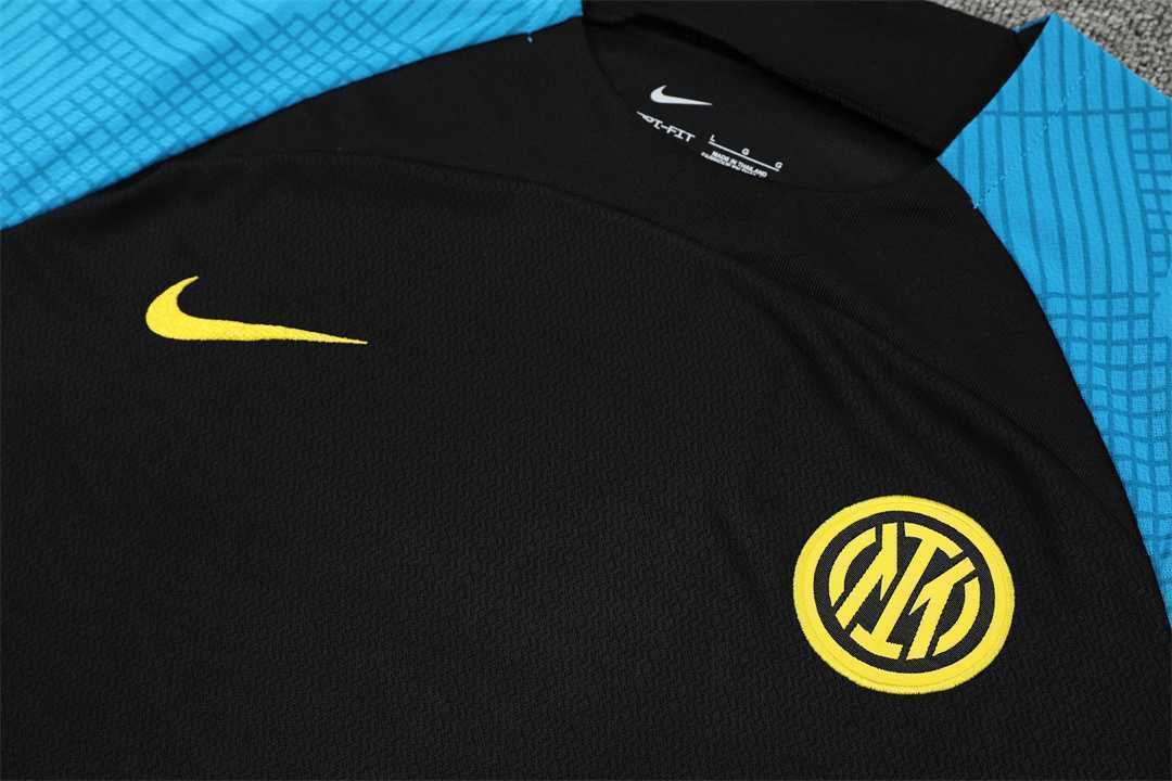 22-23 Inter Milan training suit short sleeve kit Black Blue 10
