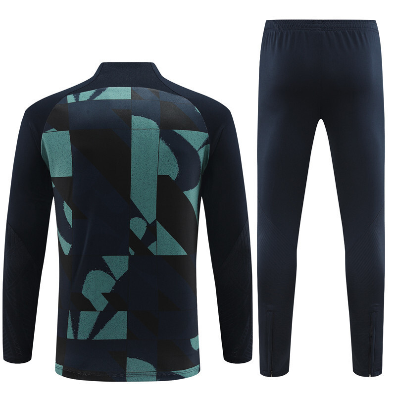 23-24 Barcelona Adults And Kids Training Suits Black&Green Tracksuits Jerseys World Yupoo 2