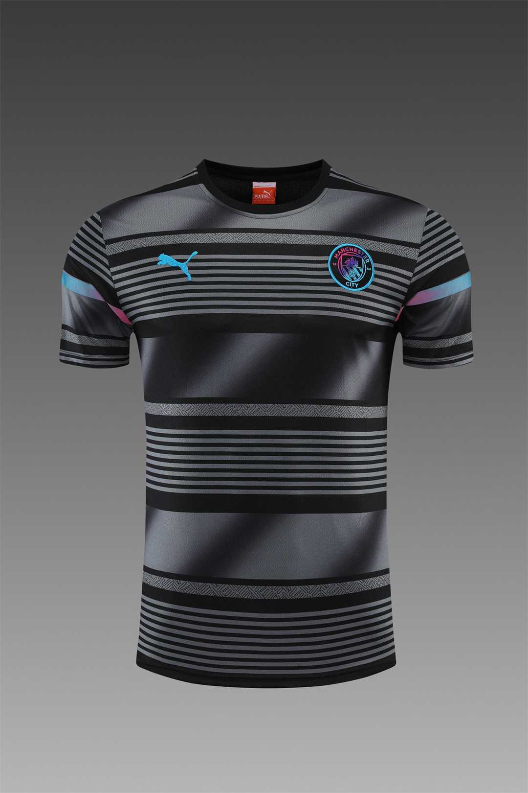 22-23 Manchester City Training Wear Short Sleeve Kit Black 8