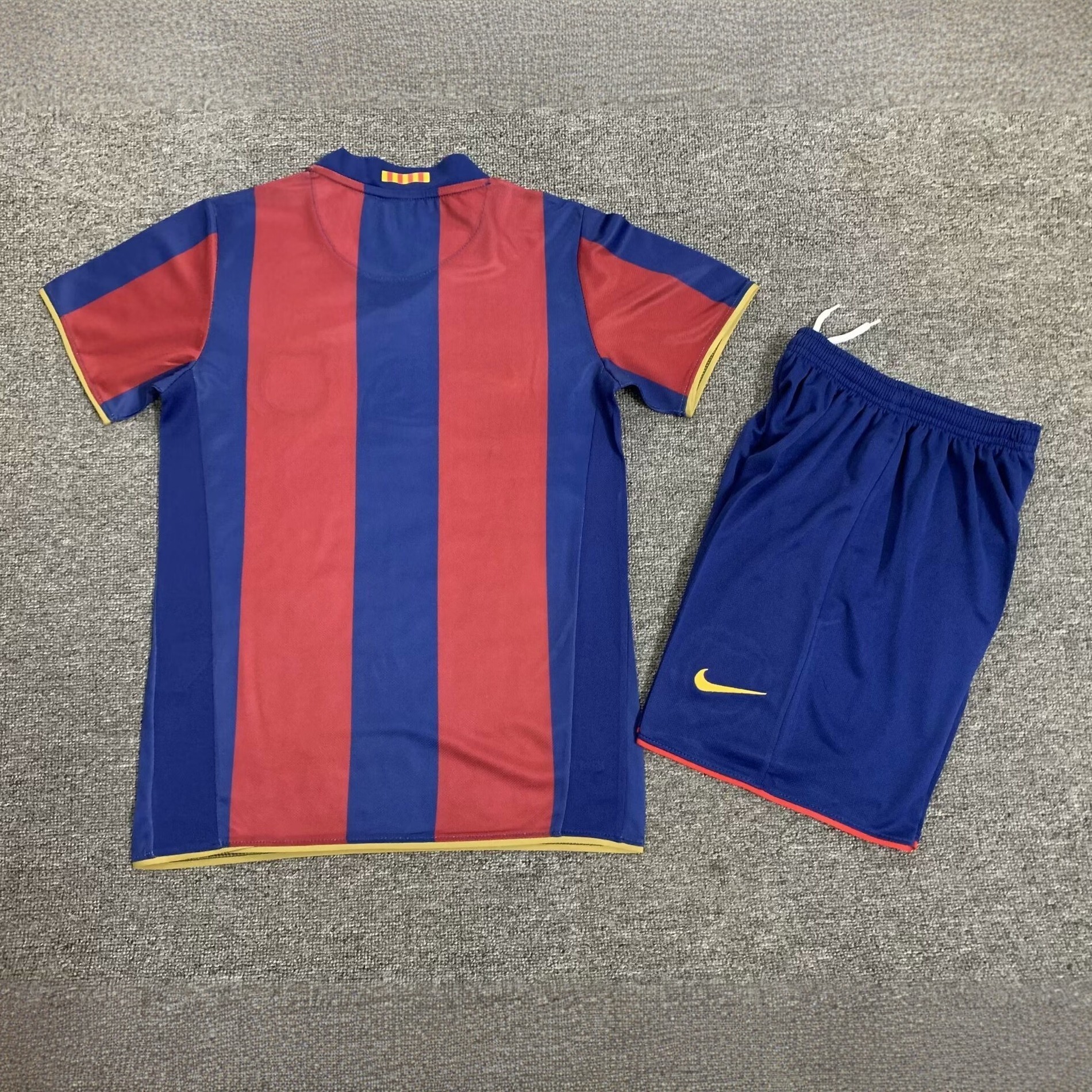07-08 Barcelona Home Retro Kids Kits Children Sets Football AAAAJerseys Yupoo 1